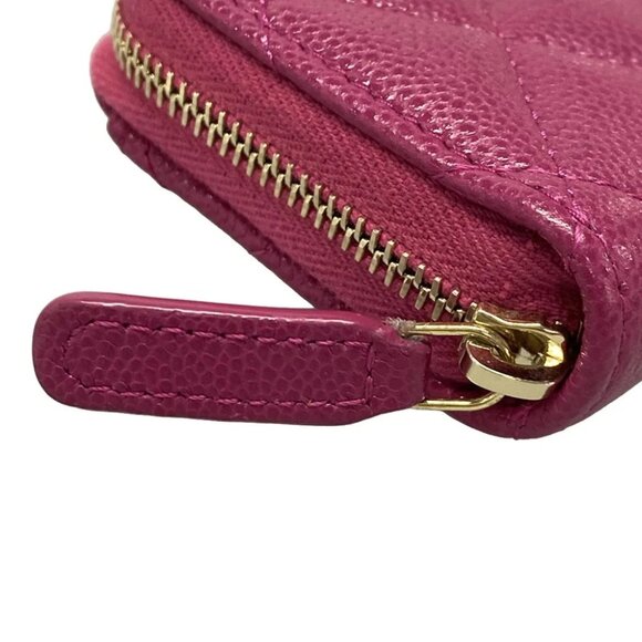 Auth CHANEL - Purple Calfskin Coin Case Gold hardware - Picture 9 of 10
